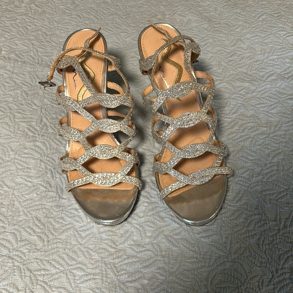 Silver Nina heels